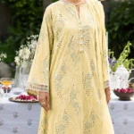 Bareeze lawn 3 piece all over butter yellow